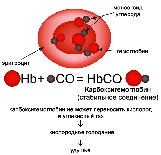 влияние угарного газа