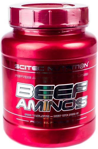 Упаковка beef aminos 500 таблеток