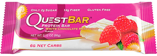 Questbar со вкусом малины в белом шоколаде