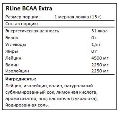 Состав рлайн бцаа