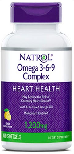 Добавка natrol omega 3-6-9 в виде капсул 60 штук