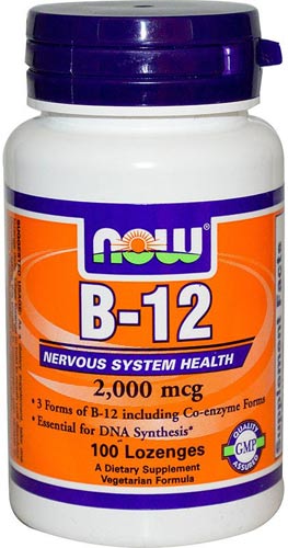 100 пастилок now b-12 по 2000 мкг