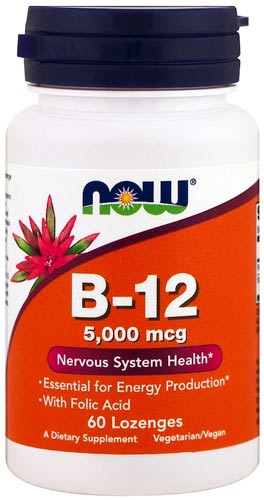 60 пастилок now b-12 5000 мкг