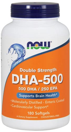БАД с рыбьим жиром now dha-500 180 капсул
