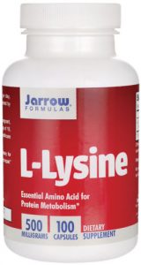 Баночка лизина в красной обертке от Jarrow Formulas