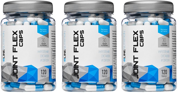 Три банки по 120 капсул Rline Joint Flex