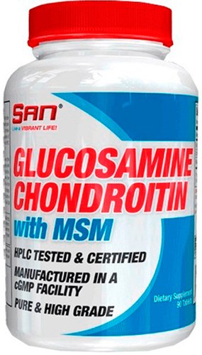 Добавка в упаковке из 90 таблеток SAN Glucosamine Chondroitin MSM