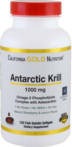 Добавка 120 капсул Antarctic Krill California Gold Nutrition