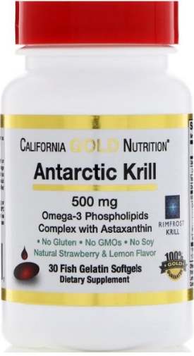 Добавка 30 капсул Antarctic Krill California Gold Nutrition