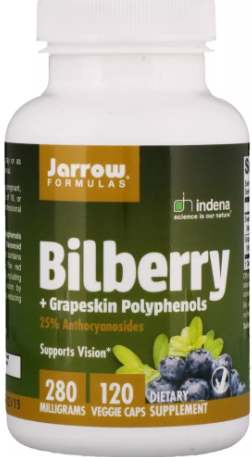 БАД Jarrow Formulas, Bilberry + Grapeskin Polyphenols