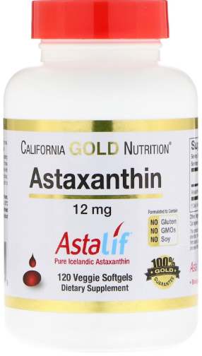 Упаковка 120 капсул California Gold Nutrition Astaxanthin