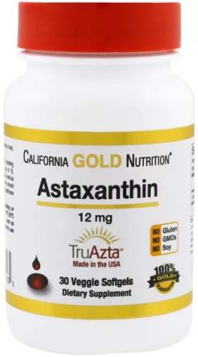 Упаковка 30 капсул California Gold Nutrition Astaxanthin
