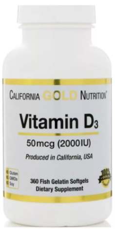 Добавка из 360 капсул California Gold D3