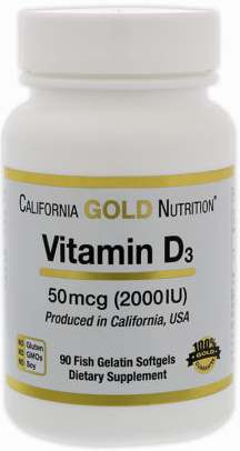 Добавка из 90 капсул California Gold D3