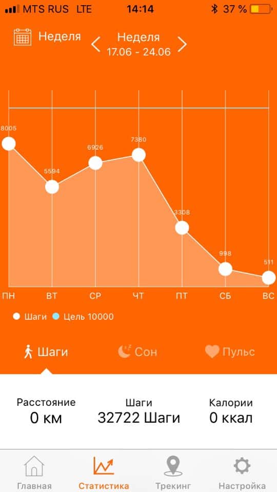 Статистика по шагам