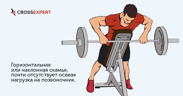тяга на скамье для спины